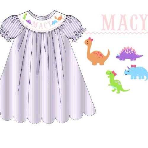 CUSTOM PREORDER: Custom Name Dinosaur Dress