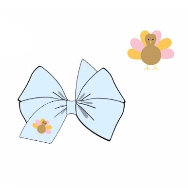 Blue Turkey Bow