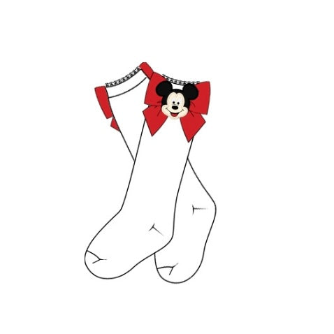 Red Bow Mouse Socks