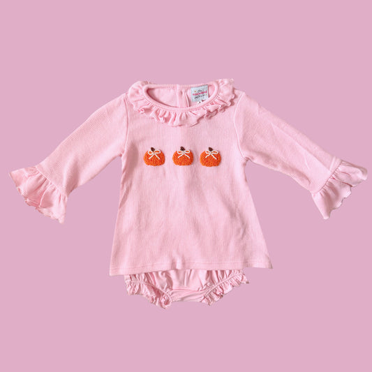 French Knot Pumpkin Diaper Set