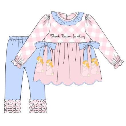 CUSTOM PREORDER: Thank Heaven Legging Set *White Girl/Red Hair* (November TAT)