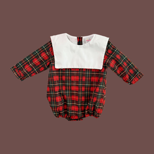 Plaid Christmas Boy Bib Bubble