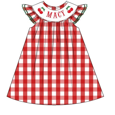 CUSTOM PREORDER: Custom Name Cherry Dress