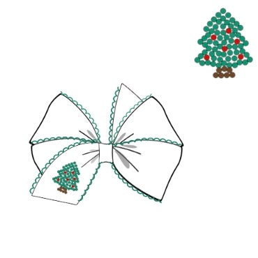 Beaded Christmas Tree Bow