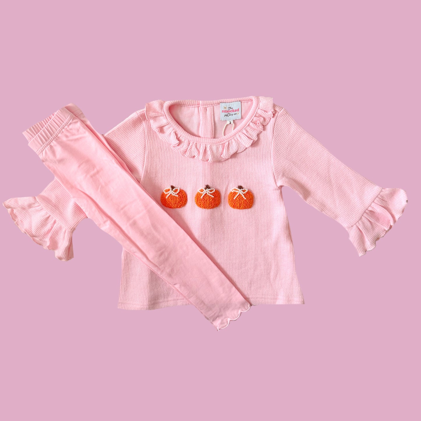 Pumpkin French Knot Legging Set