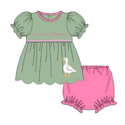 CUSTOM PREORDER: Macy is a Silly Goose Diaper Set (January TAT)