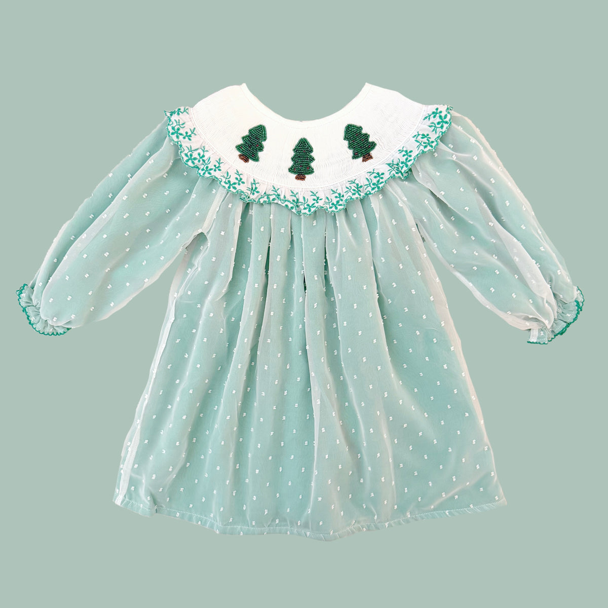 Chiffon Beaded Christmas Tree Dress