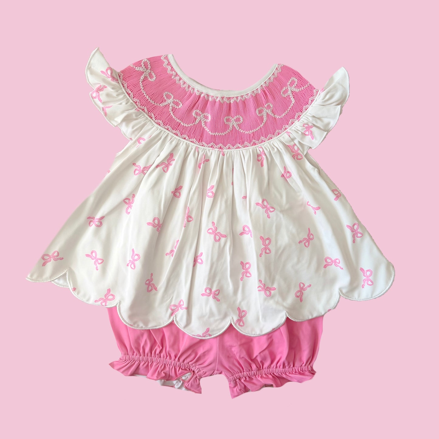 Hot Pink Bows Shorts Set