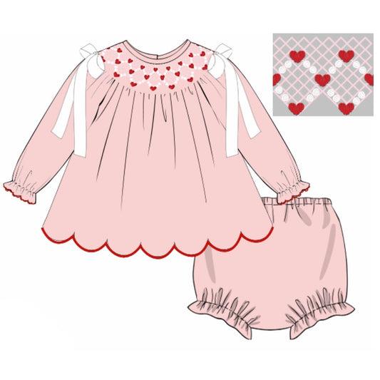 PREORDER: Isla’s Heirloom Hearts Satin Diaper Set (December TAT)
