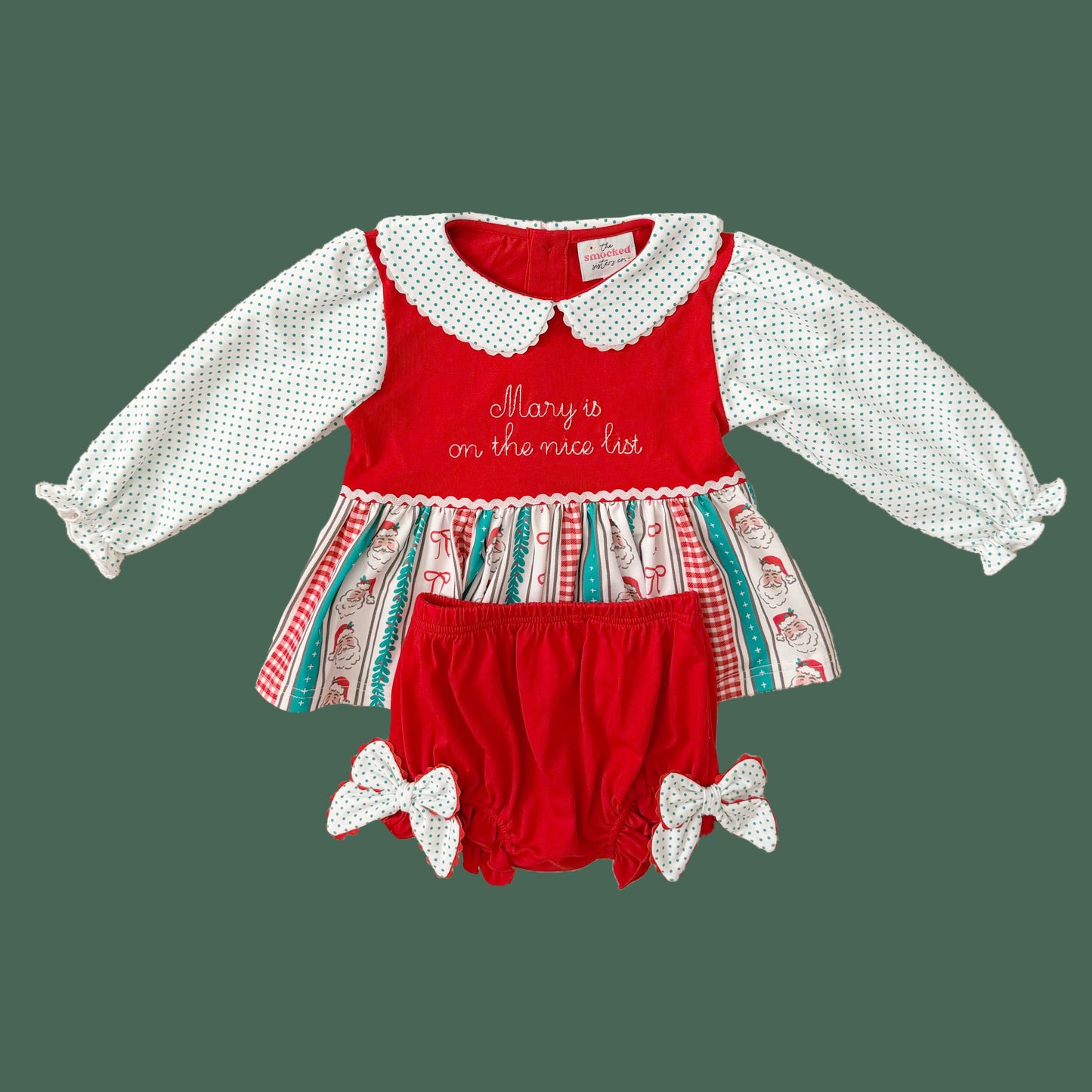 CUSTOM PREORDER: Mary is on the Nice List Diaper Set (November TAT)