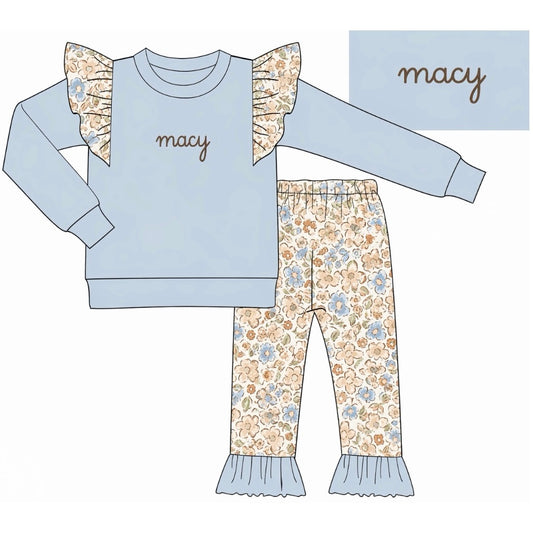 CUSTOM PREORDER: Dusty Fall Blossom Legging Set (Late August TAT)