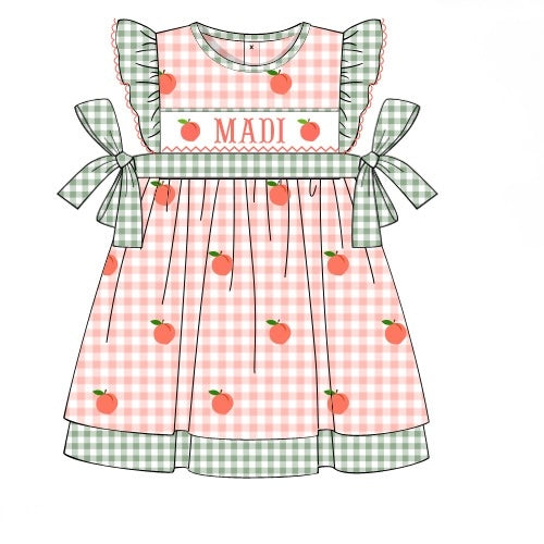 CUSTOM PREORDER: Custom Name Sweet Peach Dress