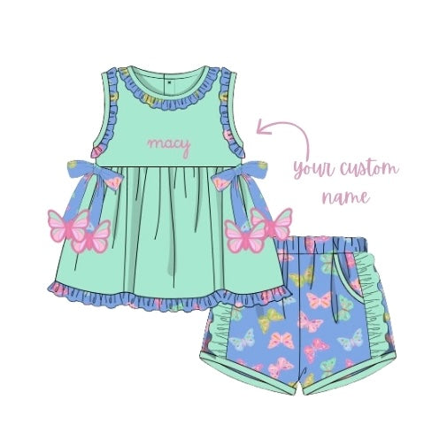 CUSTOM PREORDER: Enchanted Butterflies Shorts Set (May TAT)