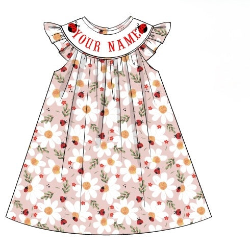 CUSTOM PREORDER: Custom Name Sweet Ladybug Dress