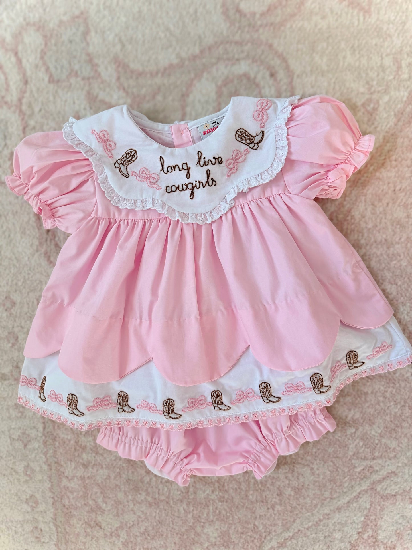 PREORDER: Long Live Cowgirls Shadow Embroidery Diaper Set (May TAT)