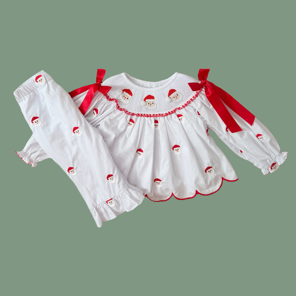 Embroidered Santa Pants Set