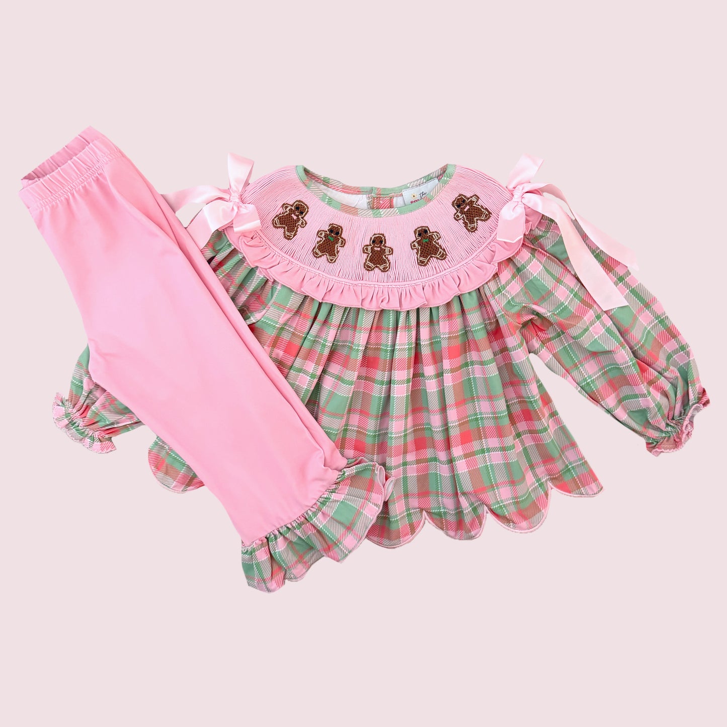 Gingerbread Plaid Pants Set