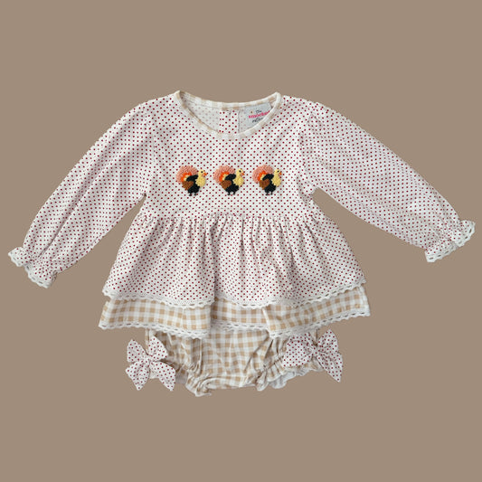 French Knot & Bitty Dot Turkey Diaper Set