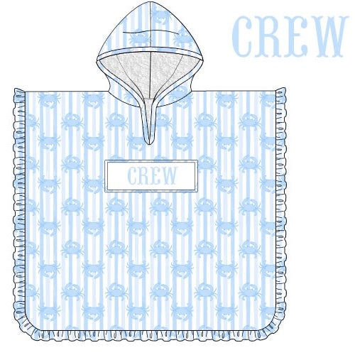 CUSTOM PREORDER: Custom Name Blue Crab Coverup