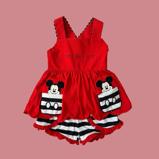 Best Day Ever Red Mouse Shorts Set