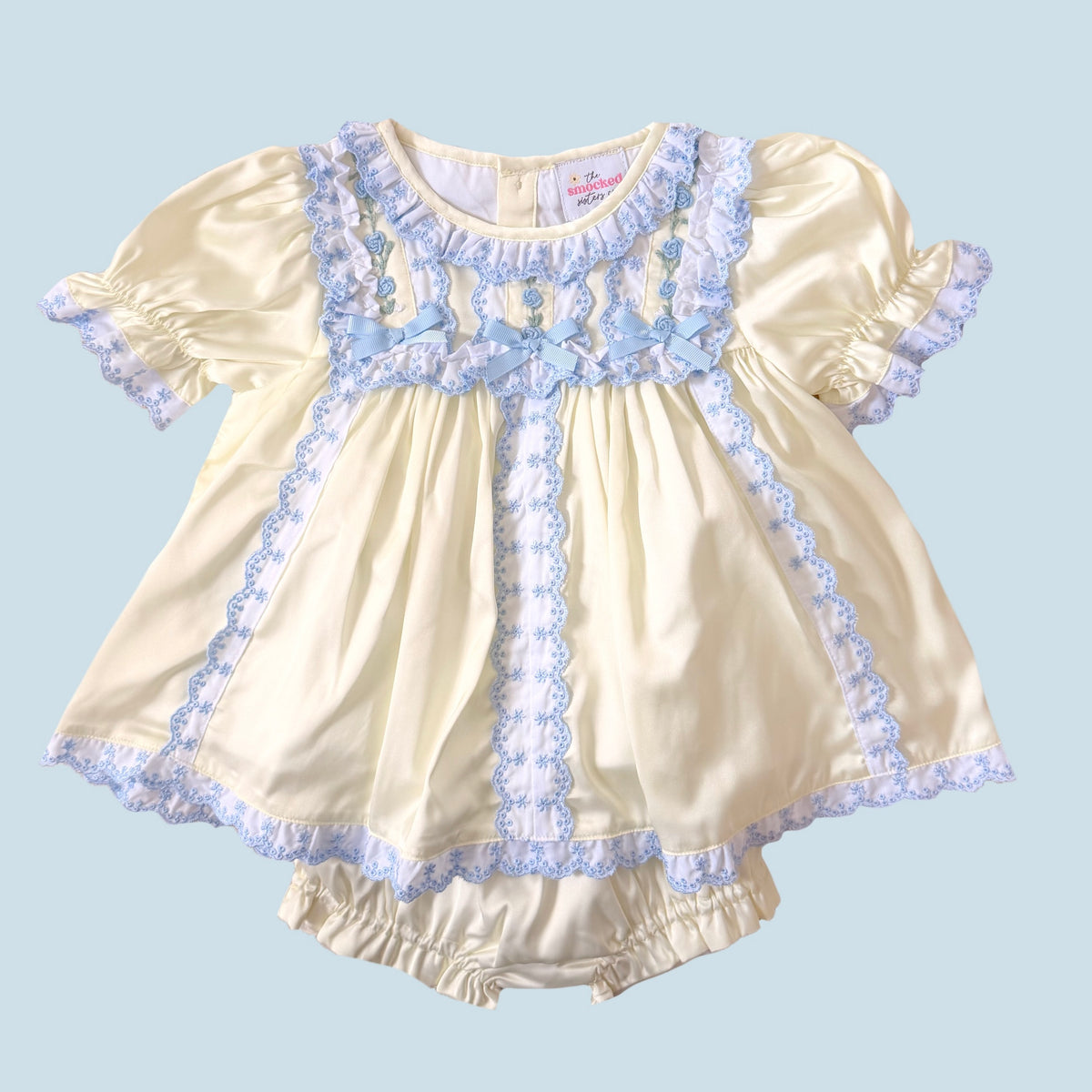 PREORDER: Blue & Yellow Vintage Heirloom Diaper Set (February TAT)