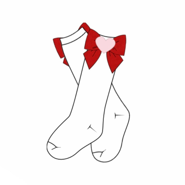 PREORDER: Corduroy Heart Bow Socks (December TAT)