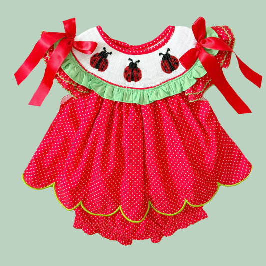 Beaded Ladybug Diaper Set