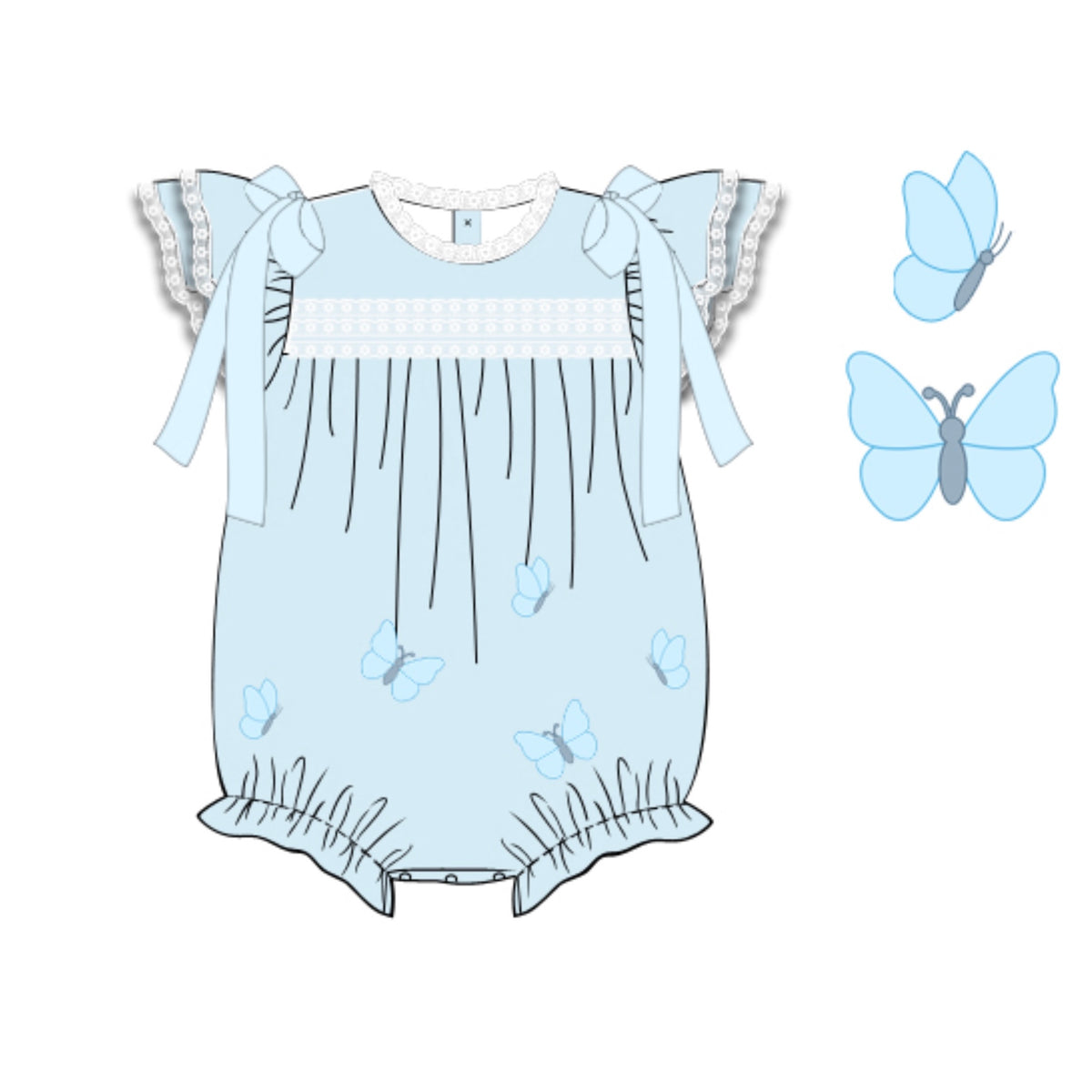PREORDER: Baylor’s Blue Satin Butterflies Bubble (February TAT)