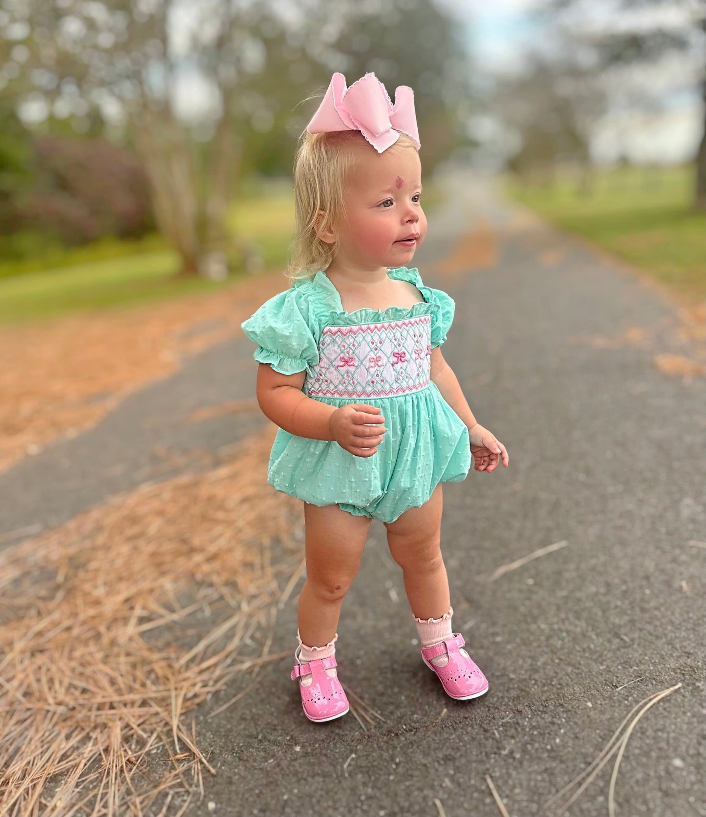PREORDER: Swiss Dot Mint Bows Bubble (January TAT)