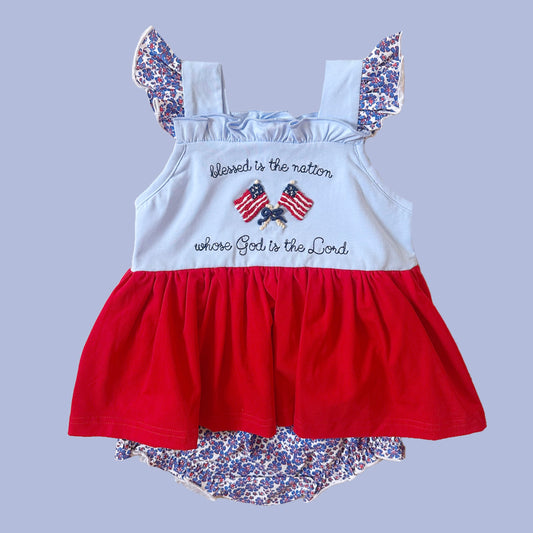 Blessed Is The Nation Diaper Set
