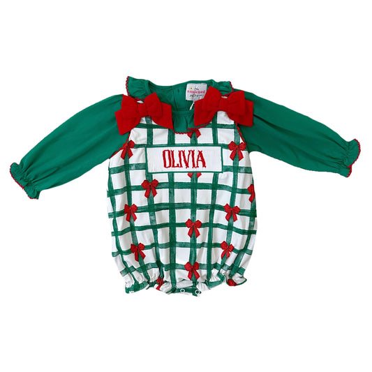 CUSTOM PREORDER: Custom Name Madi’s Merry Bows Bubble Set (October TAT)