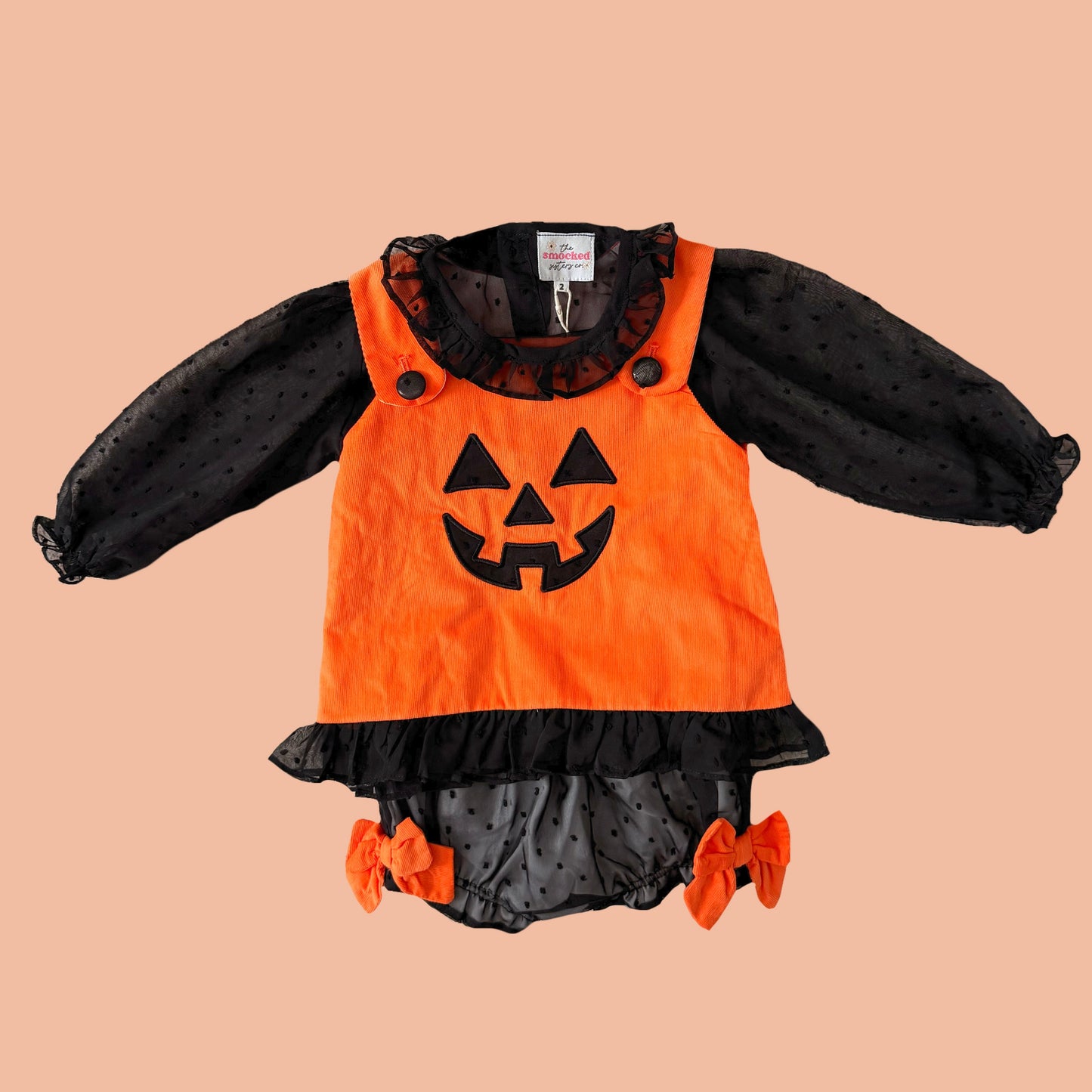 Chiffon & Corduroy Jack-O-Lantern Diaper Set