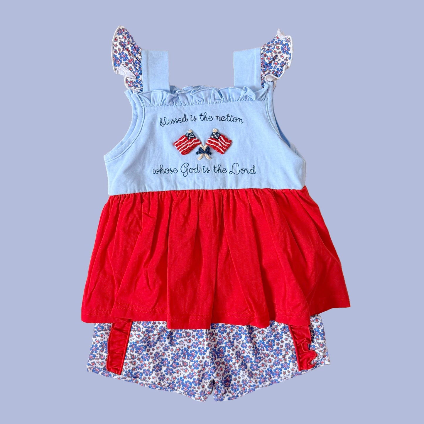 Blessed Is The Nation Shorts Set