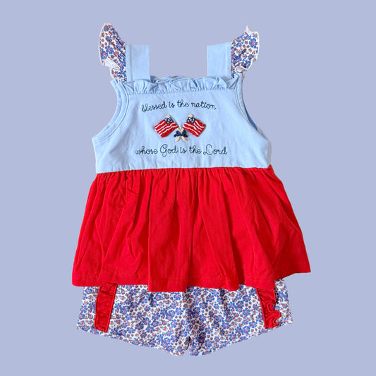 Blessed Is The Nation Shorts Set