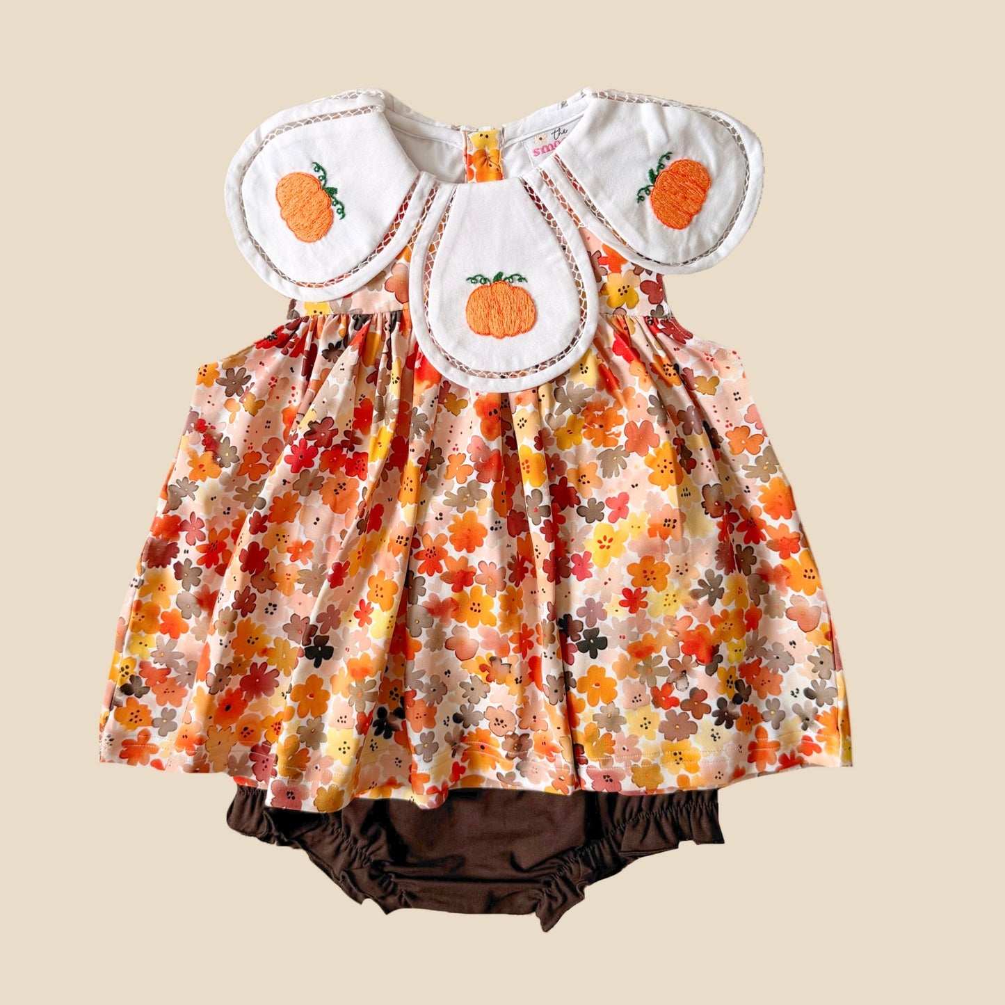 Pumpkin Petal Neck Diaper Set