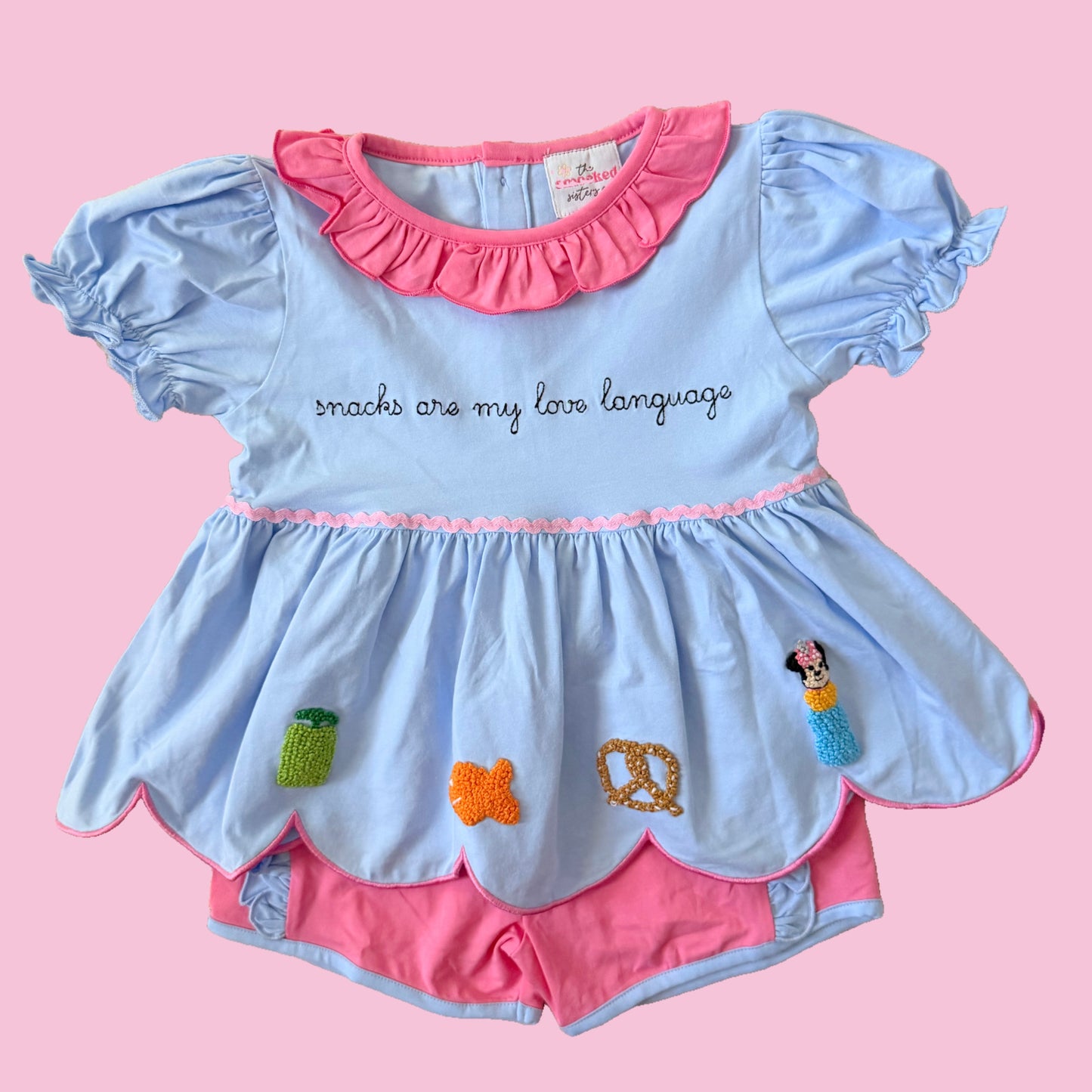 Snacks Are My Love Language Shorts Set