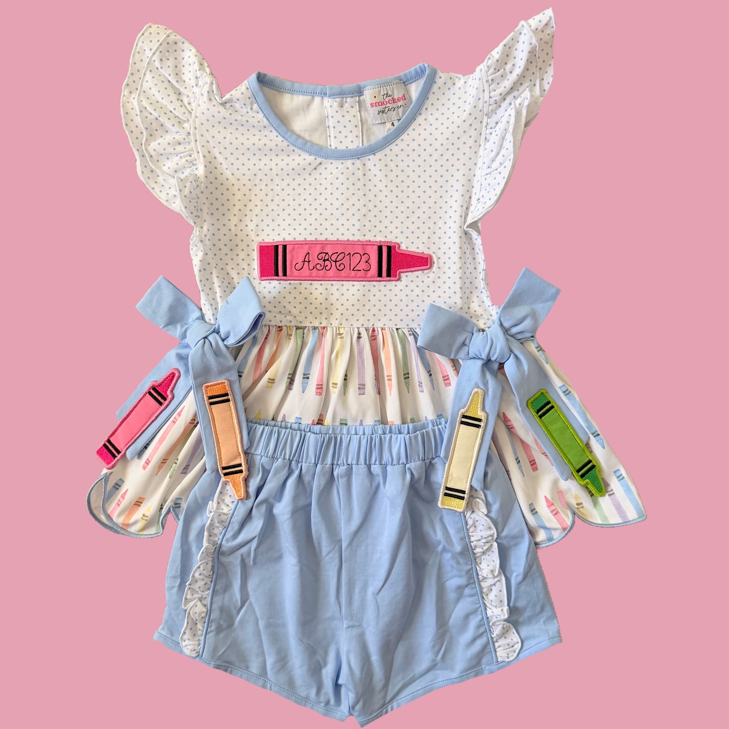 ABC123 Crayon Shorts Set