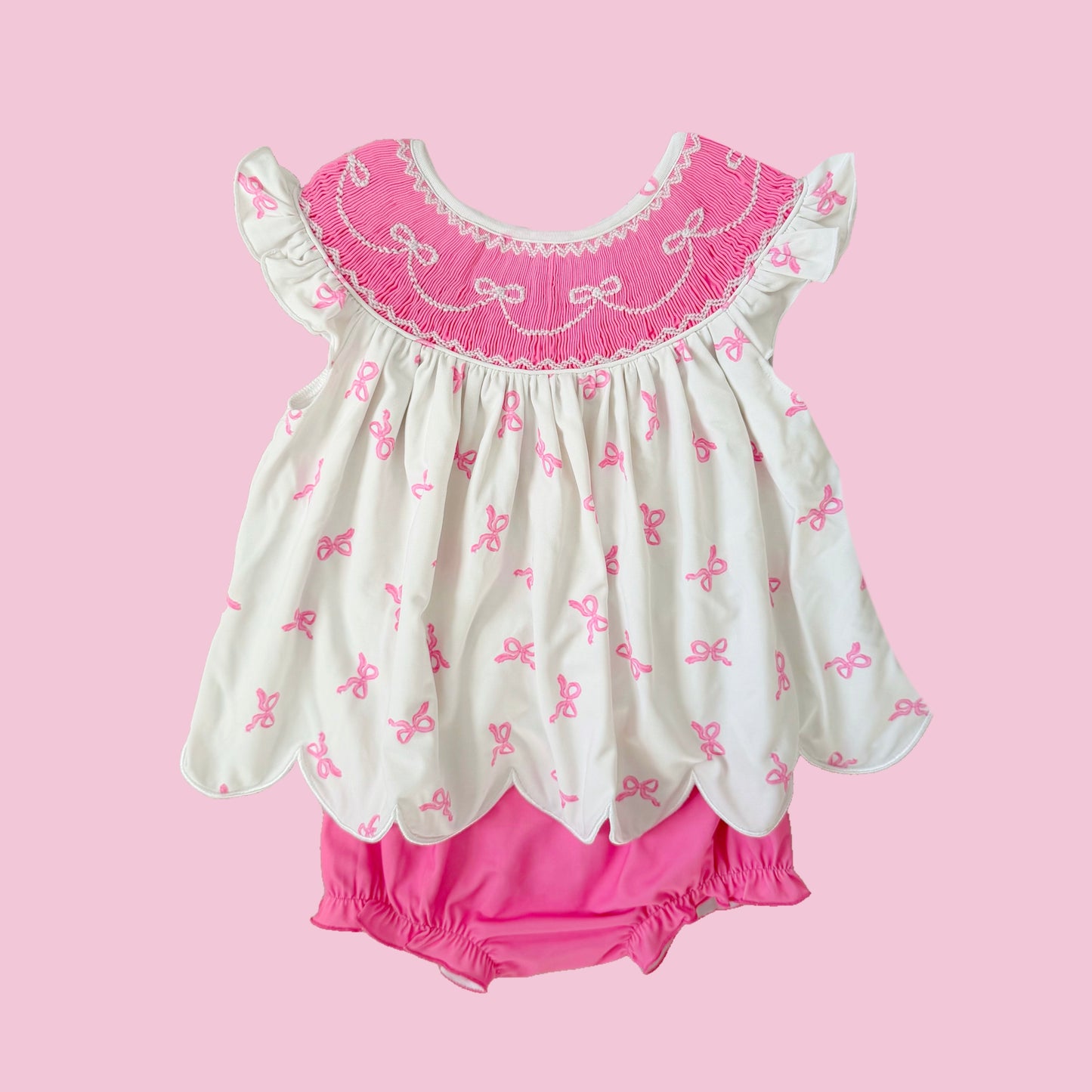 PREORDER: Hot Pink Bows Diaper Set (May TAT)