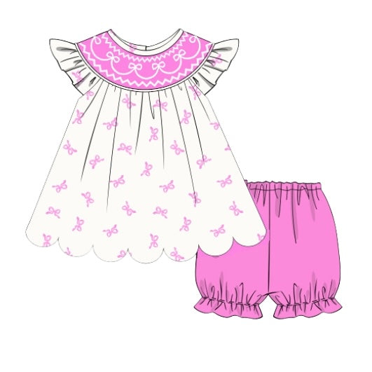PREORDER: Hot Pink Bows Shorts Set (May TAT)