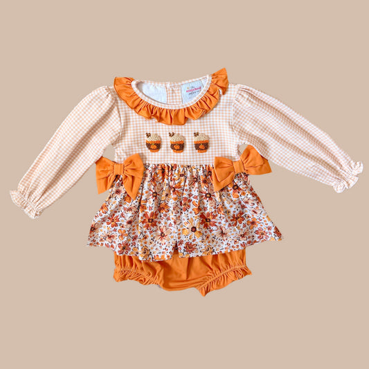 French Knot Pumpkin Spice Latte Diaper Set