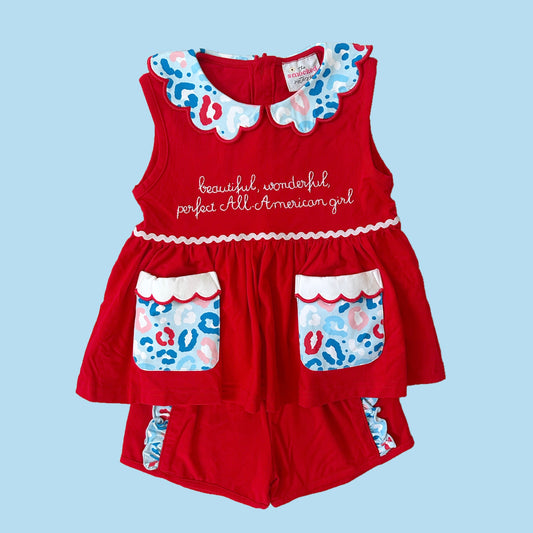 Beautiful Wonderful Perfect All American Girl Shorts Set