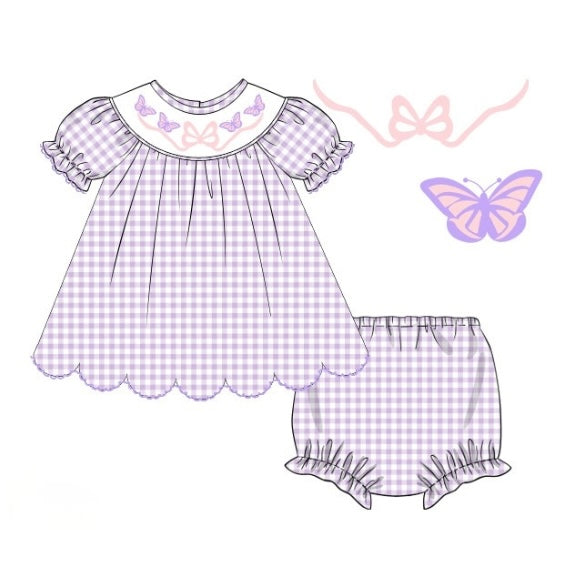 PREORDER: Butterflies & Bows Diaper Set (May TAT)