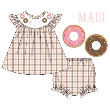 CUSTOM PREORDER: Custom Name Donut Diaper Set