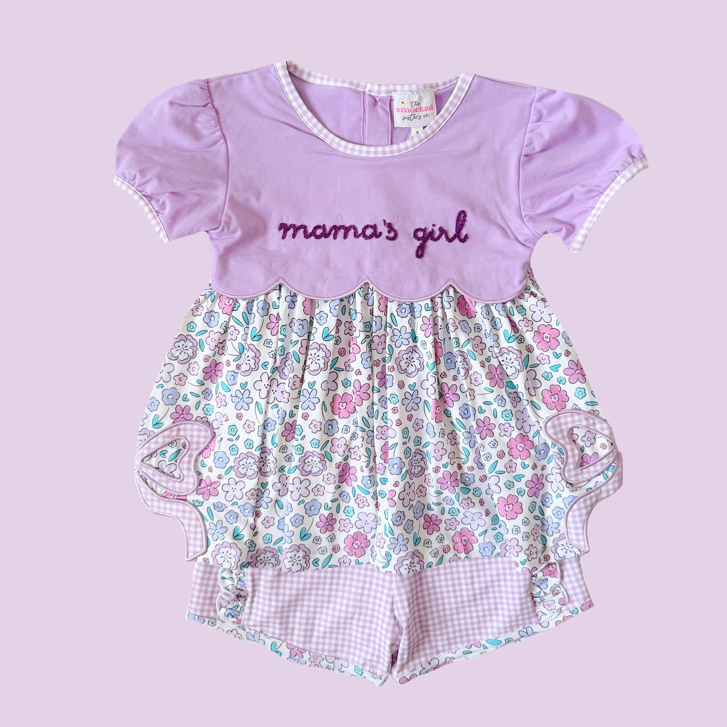 Mama’s Girl Purple Floral Shorts Set