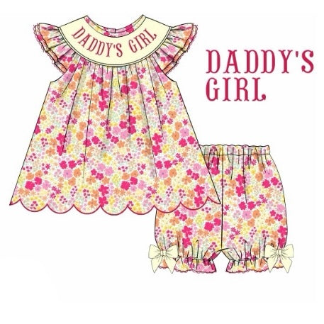 Daddy’s Girl Floral Bubble Short Set