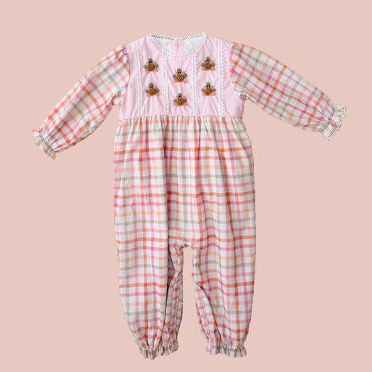 Girly Fall Bullion Turkey Romper