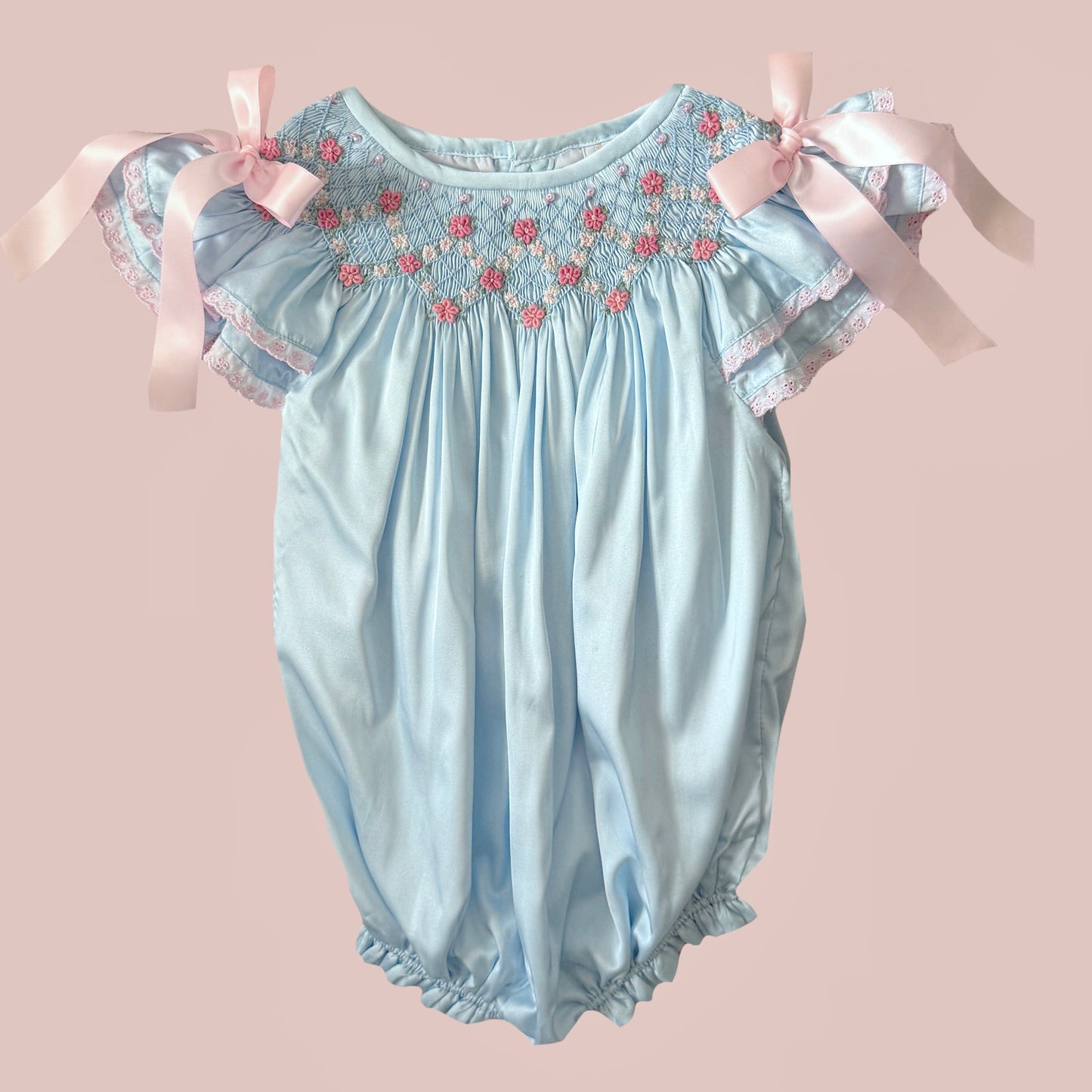 Addison’s Blue Satin Heirloom Bubble