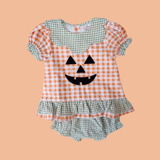Pumpkin Face Diaper Set