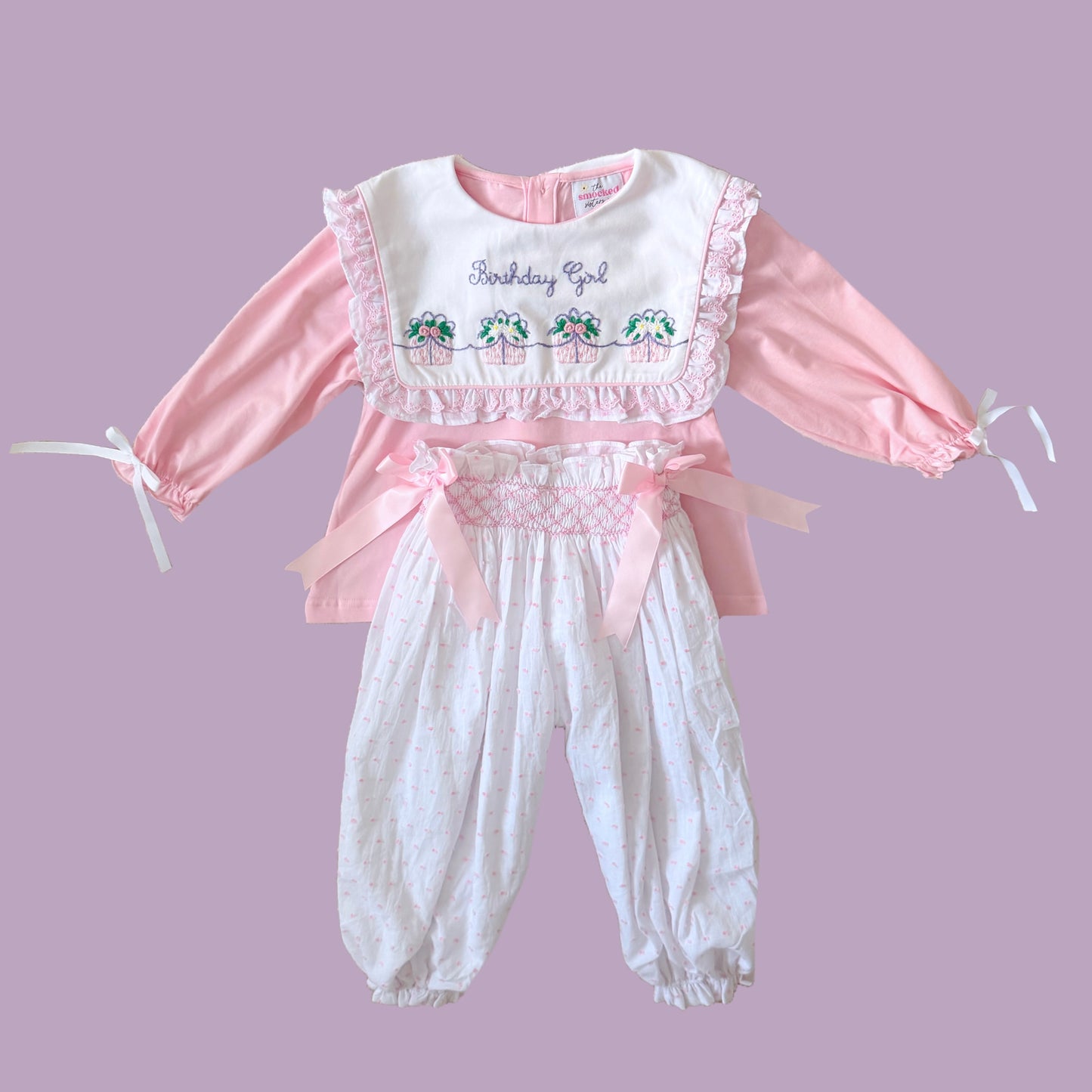 Birthday Girl Smocked Pants Set