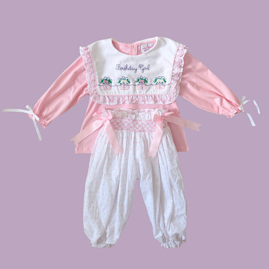 Birthday Girl Smocked Pants Set